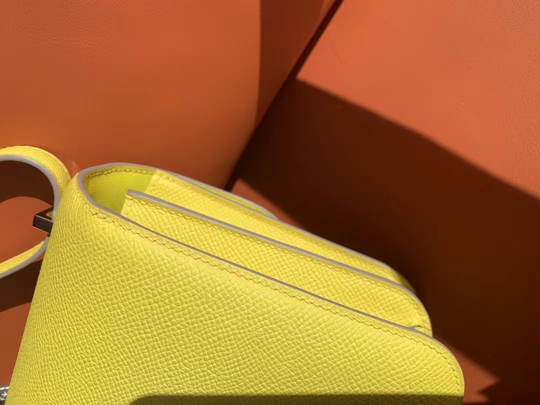 VIP一级品 constance 19cm  EP 9R Lime 柠檬黄/银扣  手工缝制
