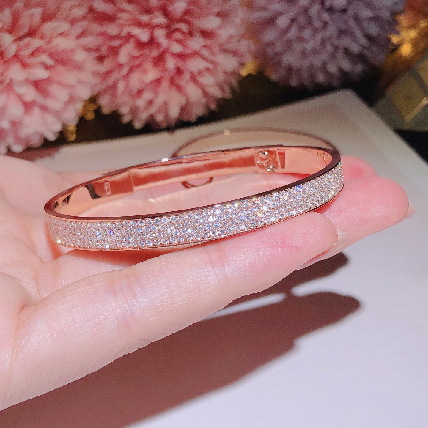 HM full diamond bracelet 18k gold with natural diamonds