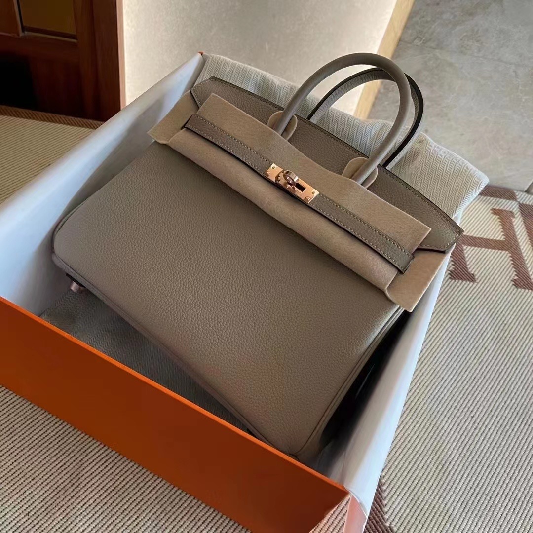 San Francisco USA HM BK 25cm Togo CK81 Gris Tourterelle 斑鸠灰 Rose Gold Hardware 玫瑰金扣 RGHW