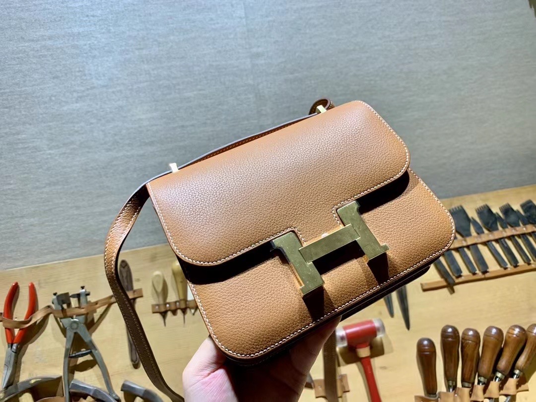 VIP一级品 constance 19cm  Everclor 37 Gold 金棕/金扣 手工缝制 代购级别