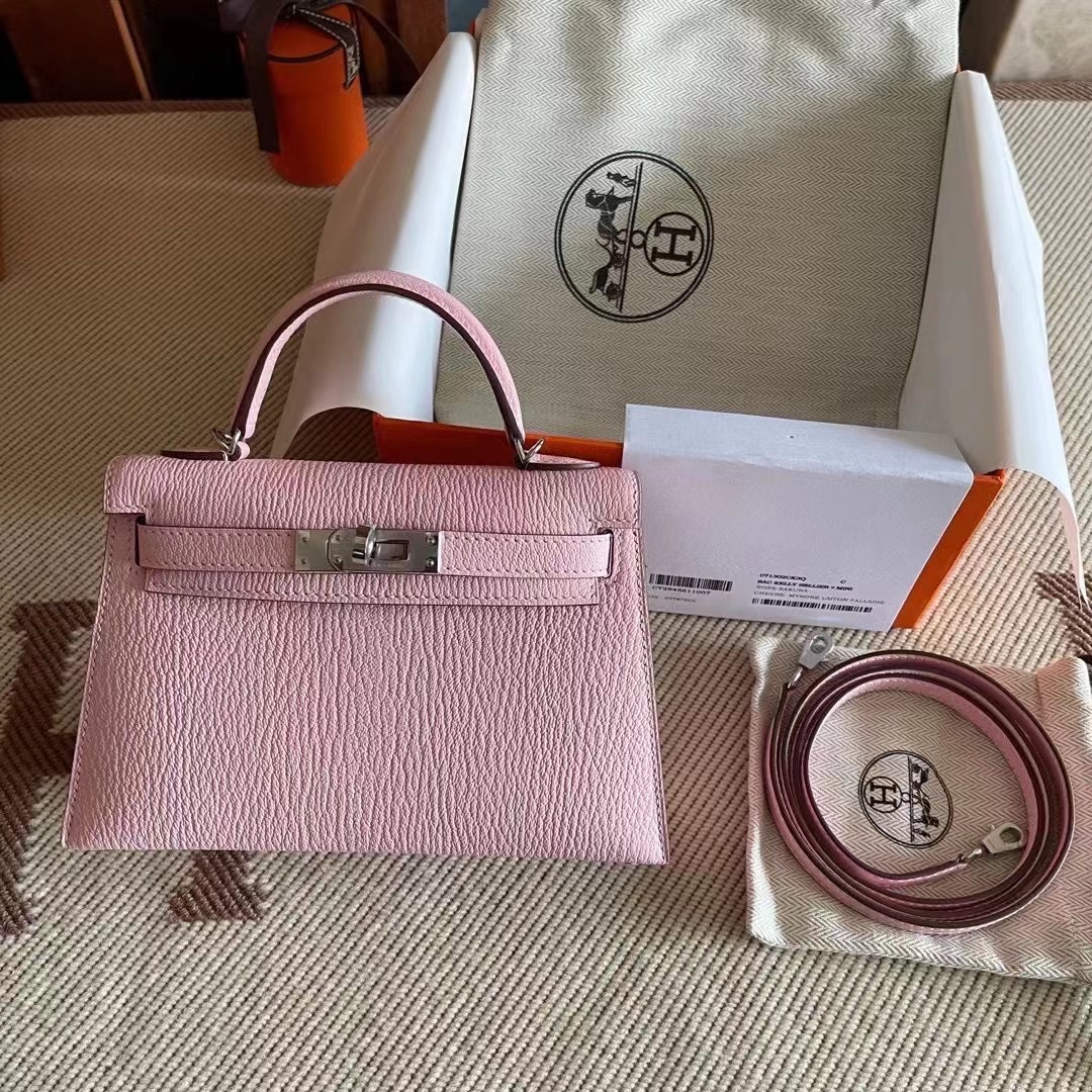 Hong Kong Factory HM Sac KL II Sellier Mini 3Q Rose Sakura Chevre Mysore