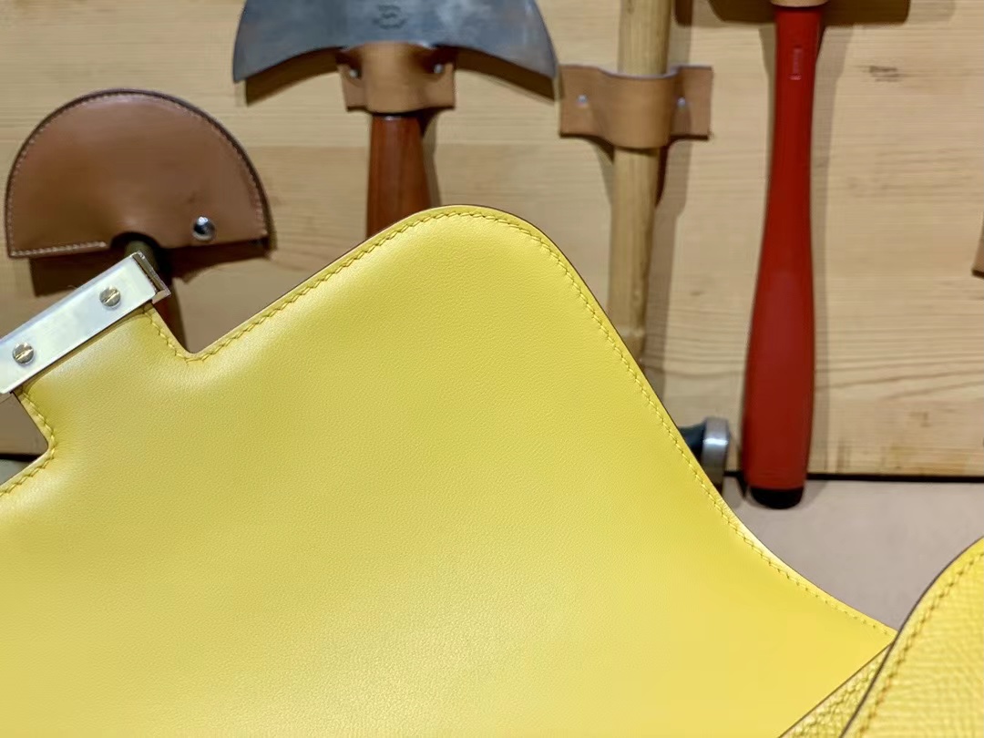 VIP一级品 constance 19cm EP 9D Jaune ambre琥珀黄/金扣 手工缝制 臻品鉴赏