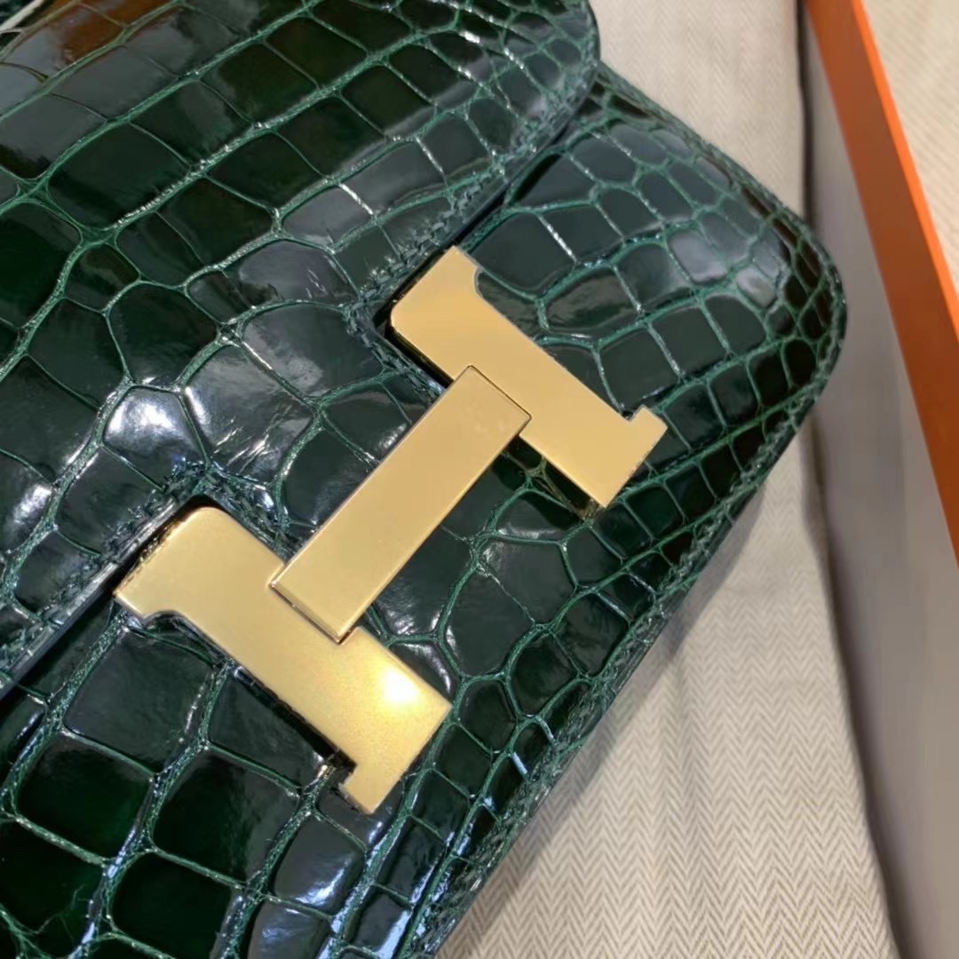 Singapore HM CK67祖母绿 Vert Fonce Constance 24cm alligator