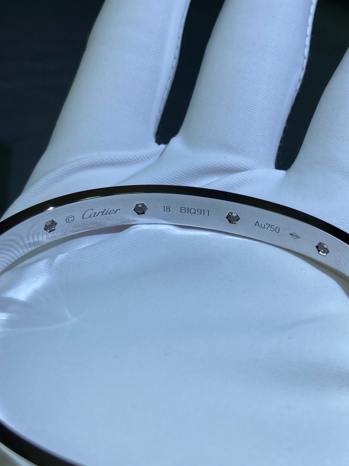 LOVE BRACELET WHite Gold 10 DIAMONDS