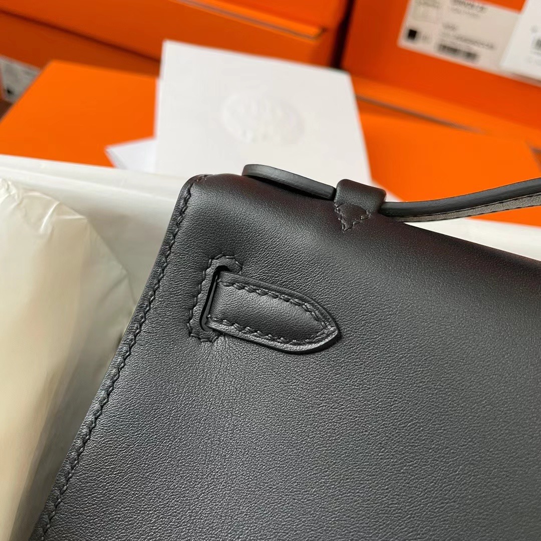 Qatar Dubai HM KL pochette 22 Swift Noir 89黑色 银扣