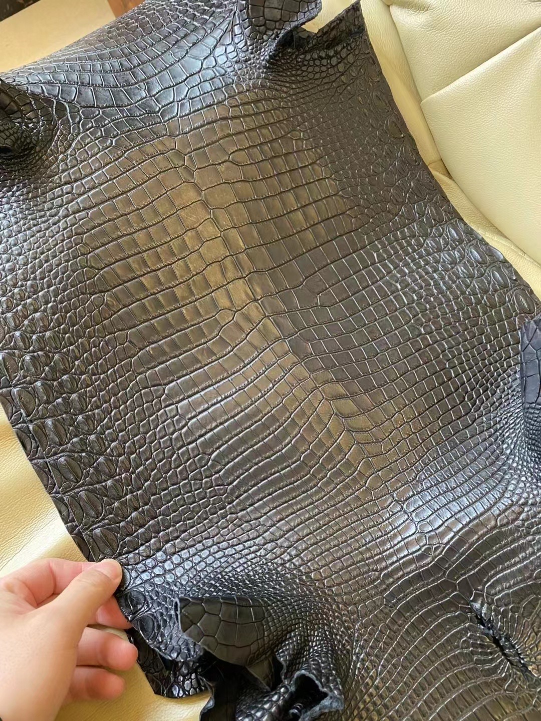 Custom HM Porosus Crocodile V Leather Matte