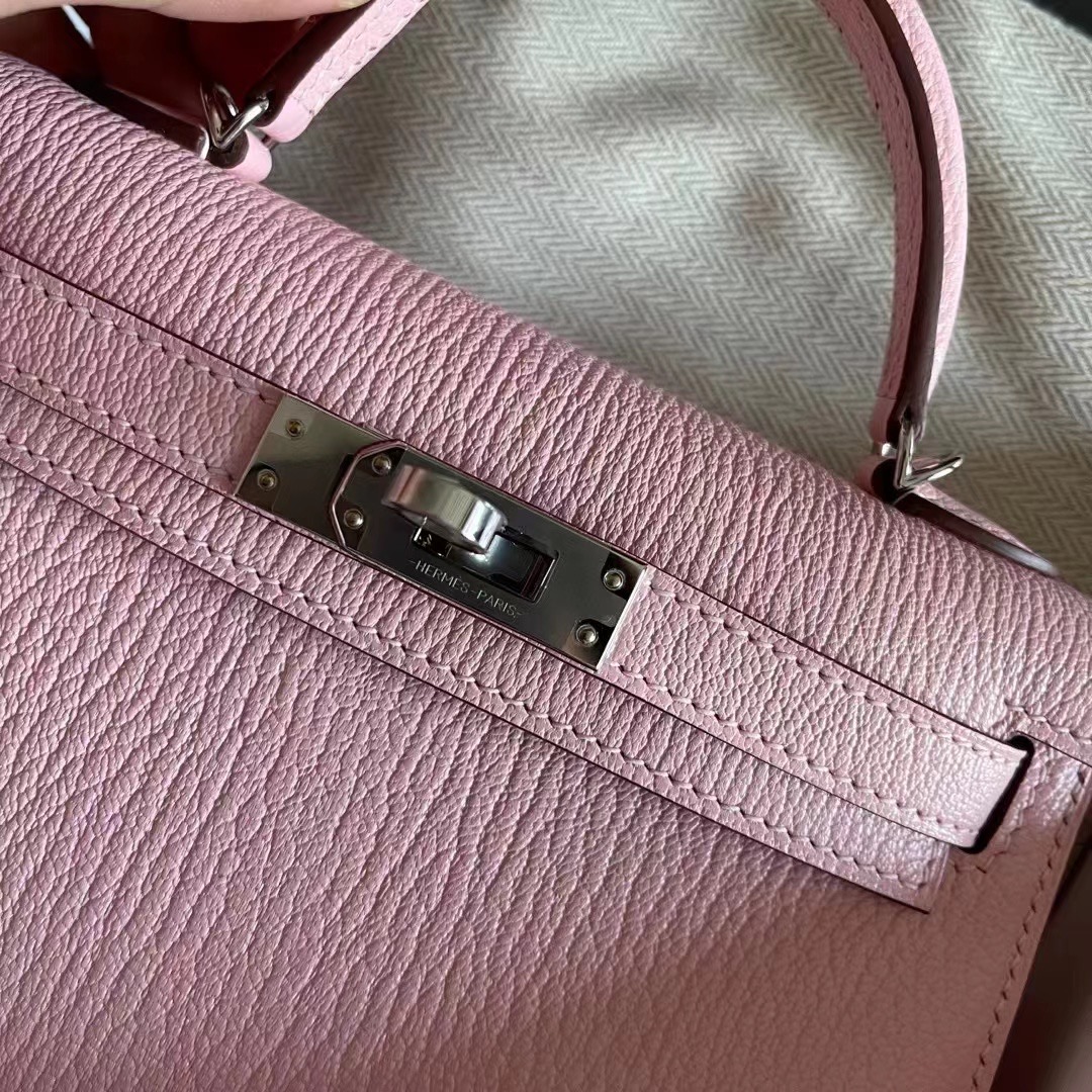 Hong Kong Factory HM Sac KL II Sellier Mini 3Q Rose Sakura Chevre Mysore