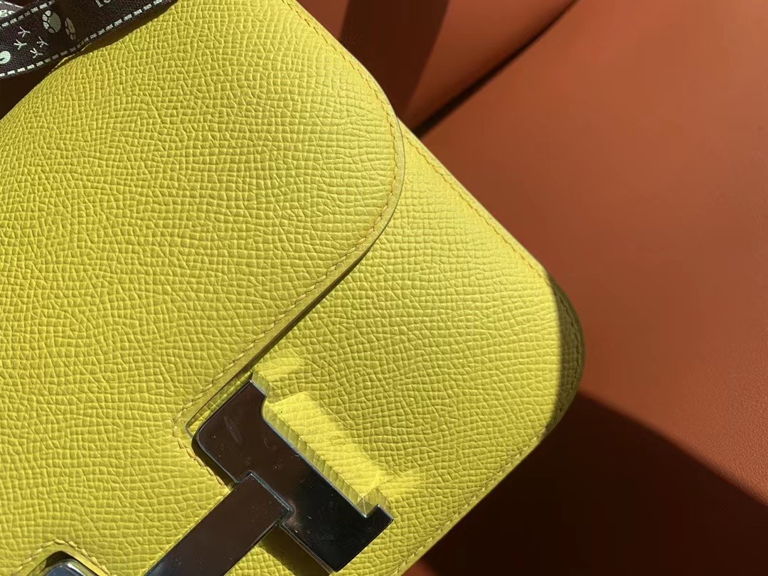 VIP一级品 constance 19cm  EP 9R Lime 柠檬黄/银扣  手工缝制