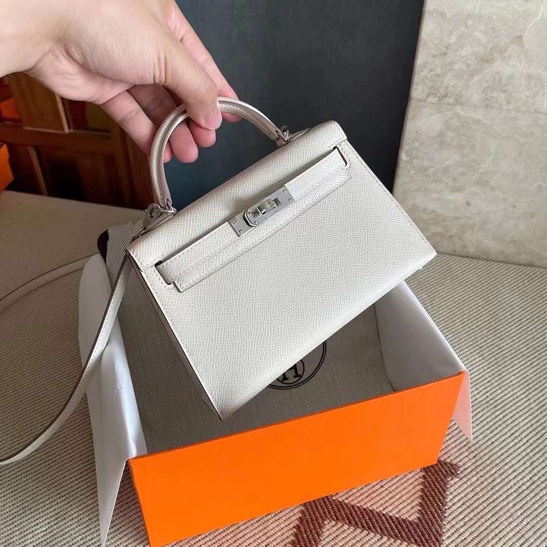 KL mini 二代 epsom  奶昔白 银 10 Craie Epsom PHW