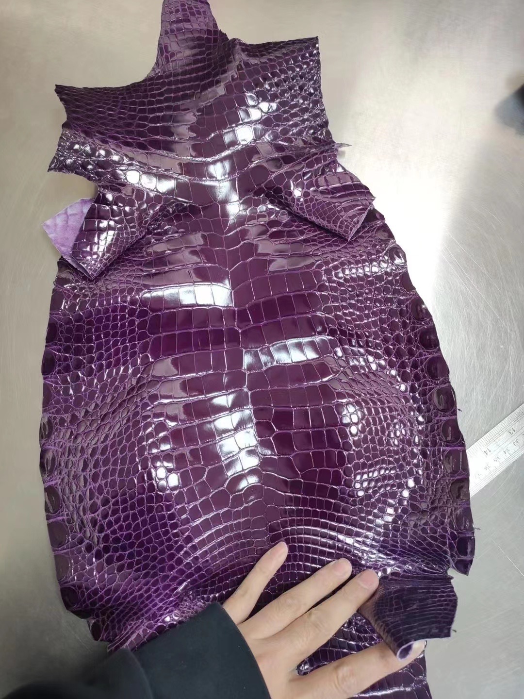 HM crocodile Alligator leather N5 Purple Custom C18cm / 24cm、MiniKL 22、KL mini II 20