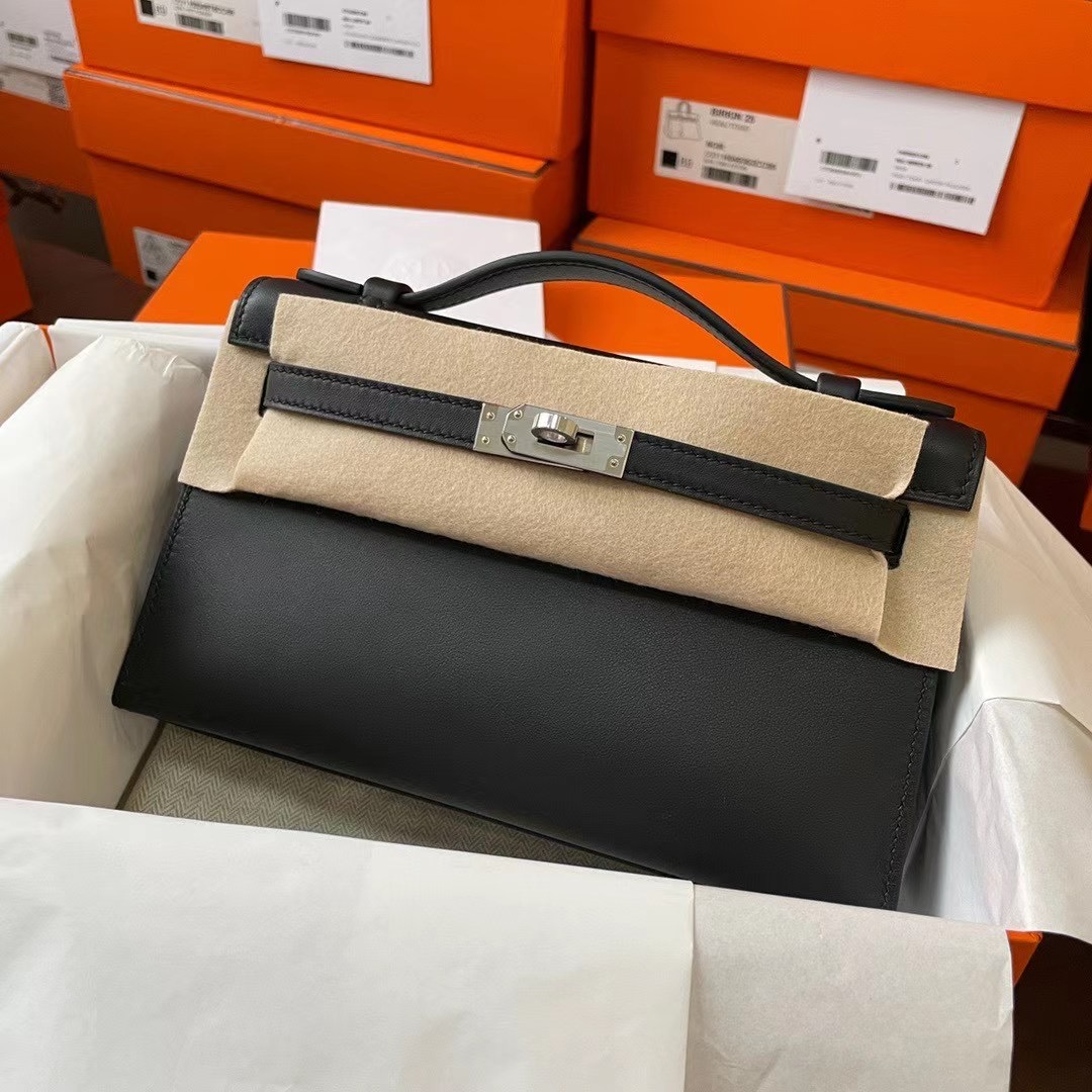 Qatar Dubai HM KL pochette 22 Swift Noir 89黑色 银扣