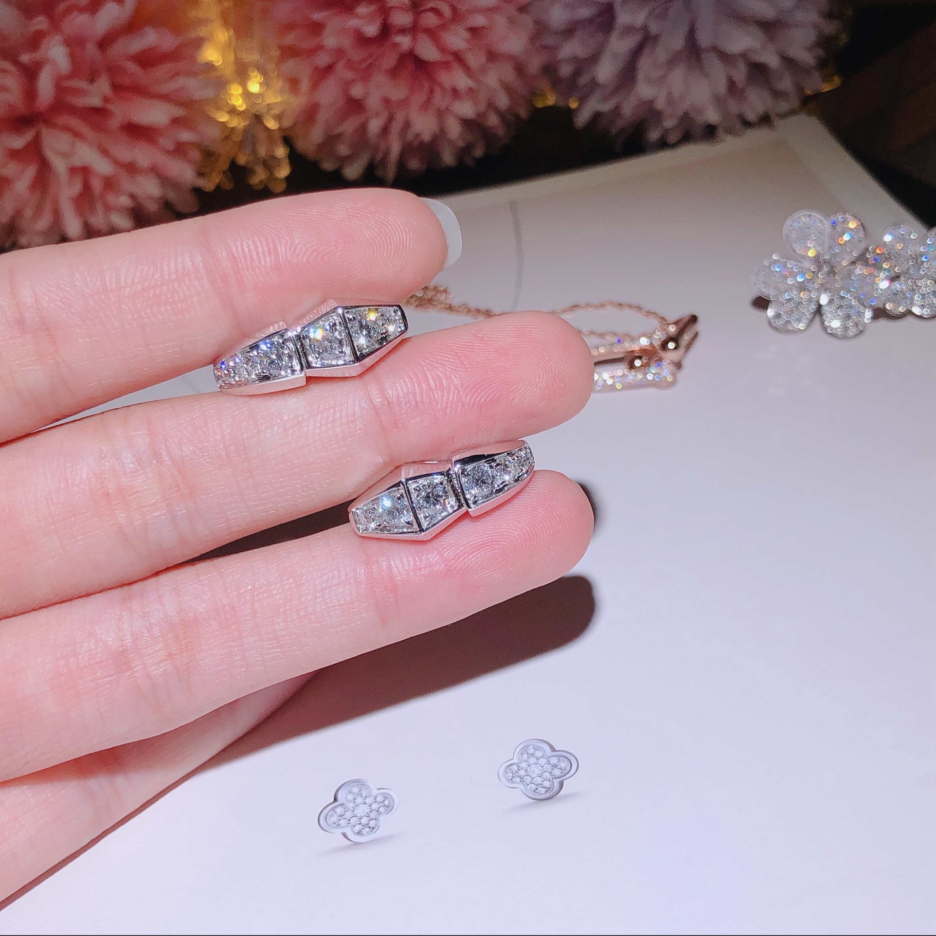 BVLGARI SERPENTI VIPER EARRINGS with diamond