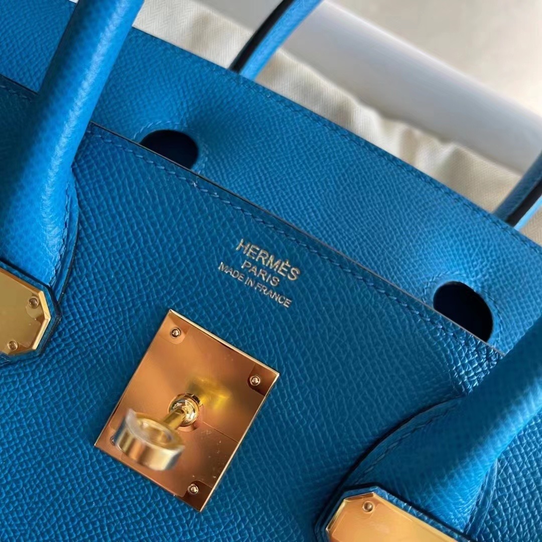 Kuwait HM BK 25cm Epsom B3 坦桑尼亚蓝 Blue Zanzibar 金扣
