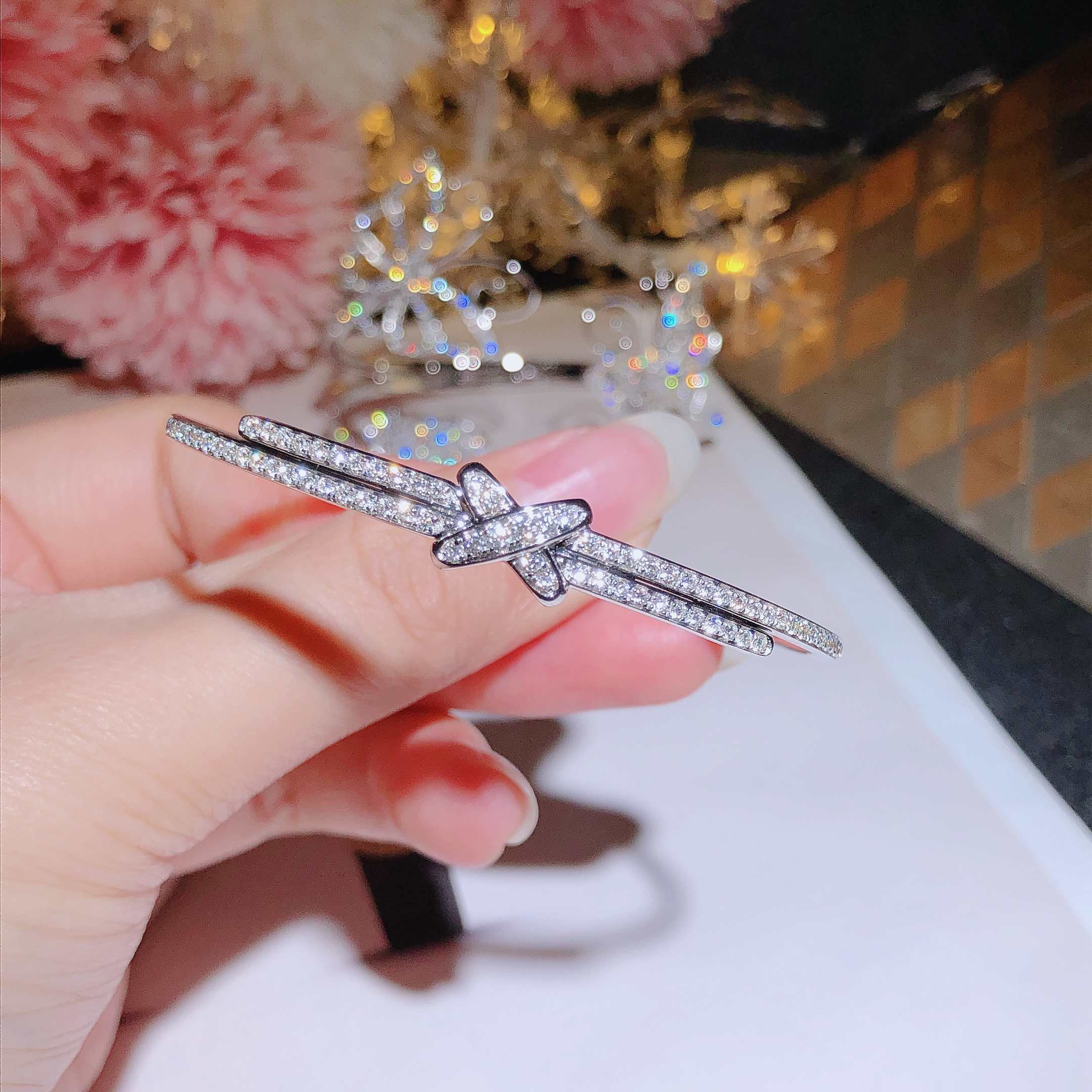 CHAUMET WHITE GOLD BRACELET WITH FULL DIAMONDS