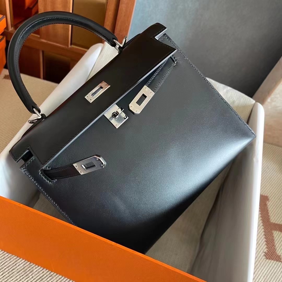 HongKong Factory HM KL 25 Box leather black