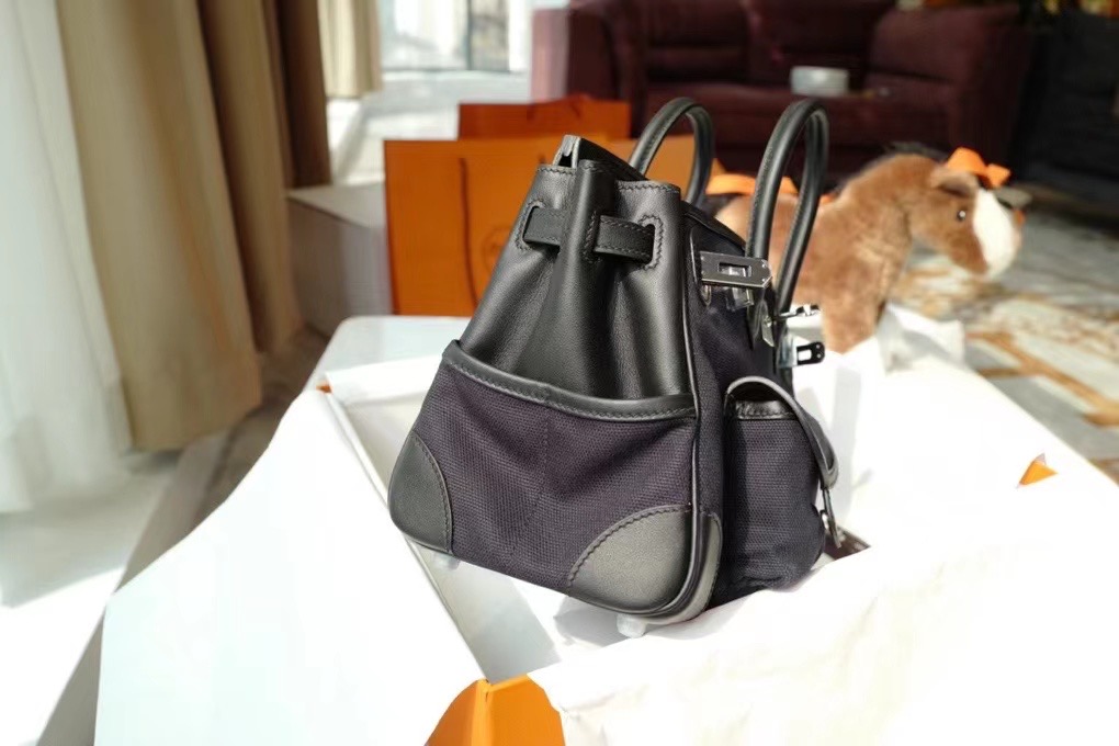 VIP一级品 BK 25cm cargo 布包 黑色/银扣 手工缝制