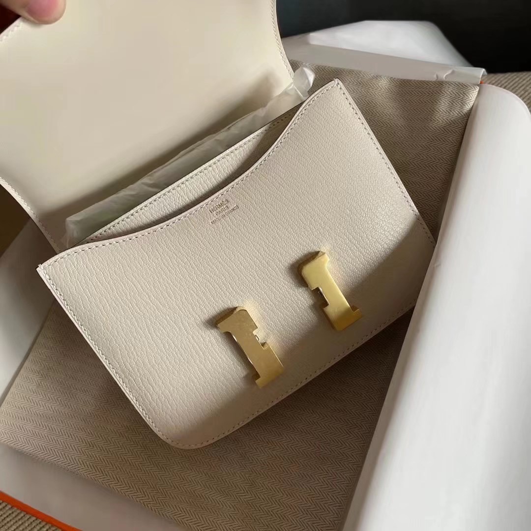 Kuwait hm constance  19 Chevre 山羊皮  i2 nata 奶油白  金 gold hardware