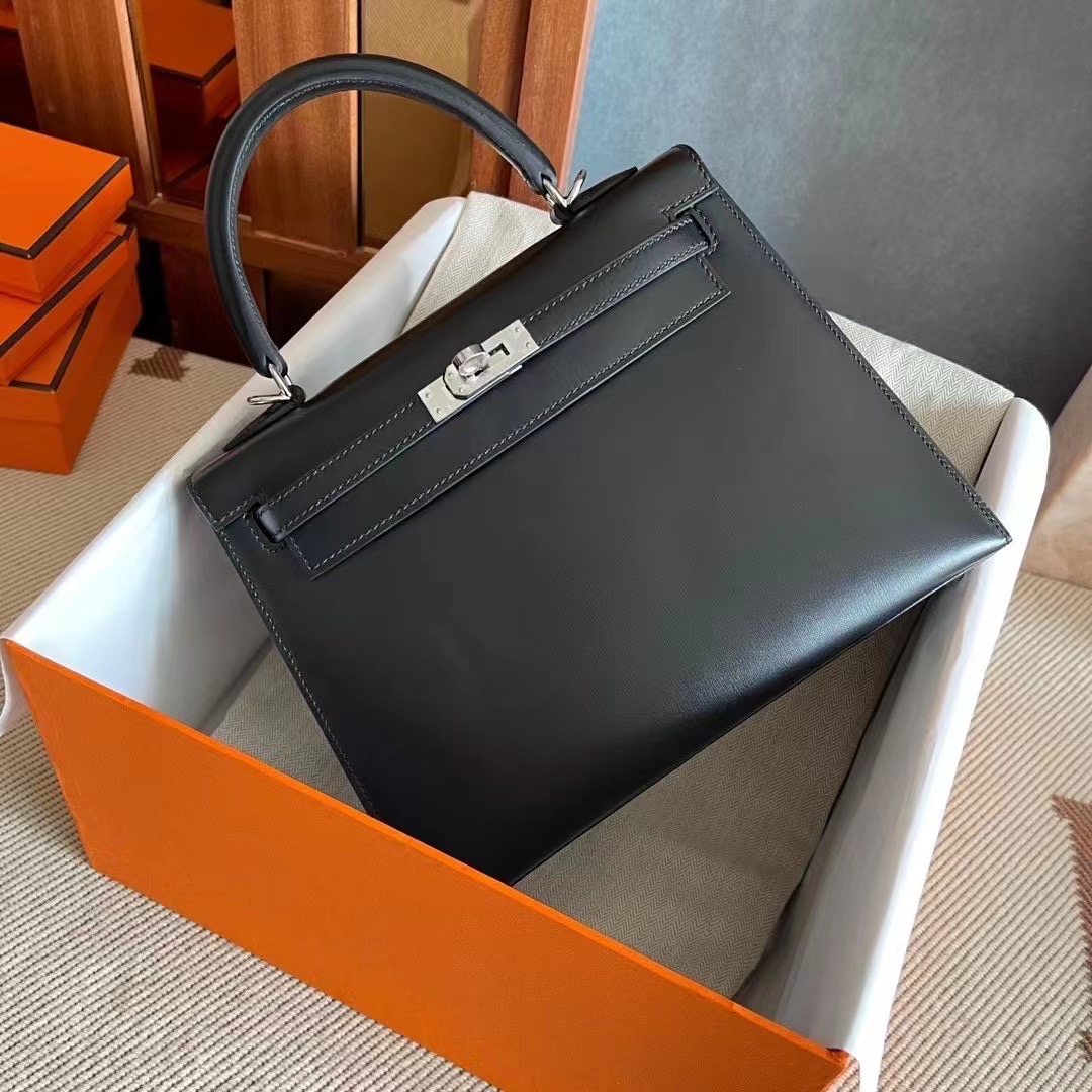 HongKong Factory HM KL 25 Box leather black