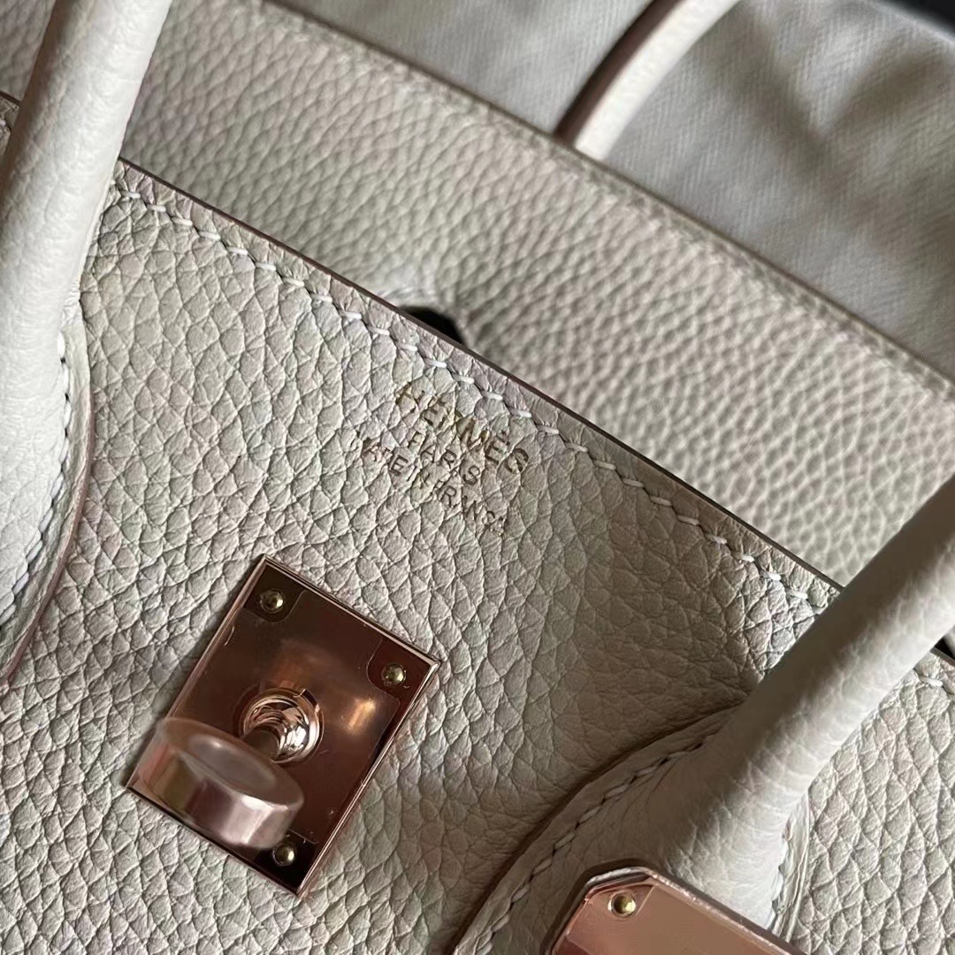 Qatar HM BK 25cm Togo 10 Craie Rose Gold HW