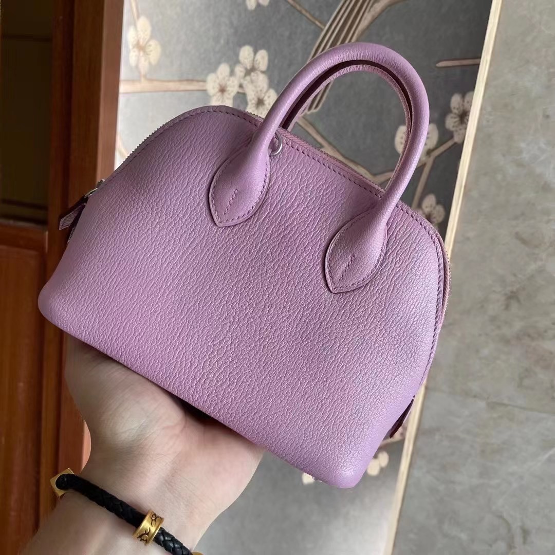 Kuwait hm bolide mini 山羊皮  x9 mauve sylvstre 锦葵紫 银