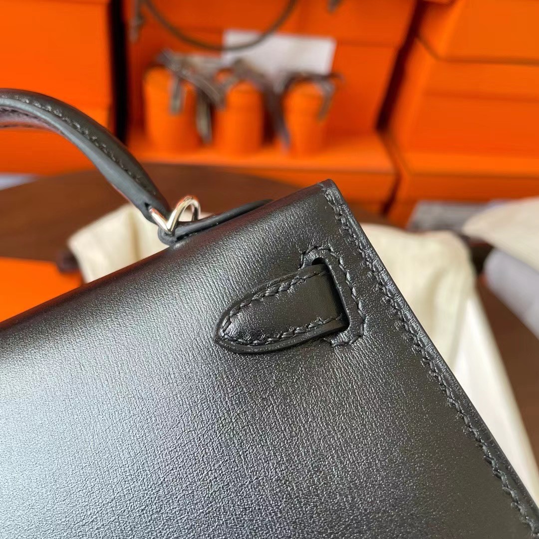 Dubai hm KL Mini 二代 Box皮 89 noir 黑色 银扣
