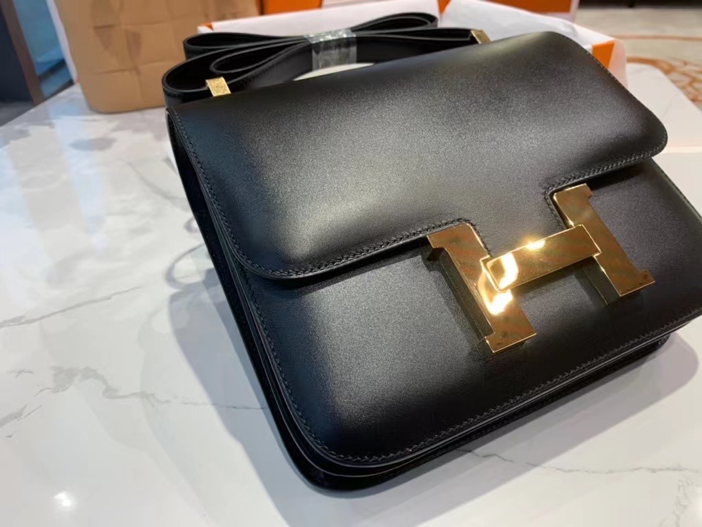 VIP一级品 constance 24cm BOX皮 CK89 Noir 黑色/金扣 代购级品质 现货