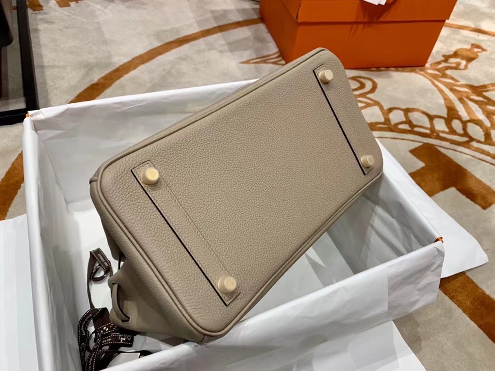 VIP一级品 BK 30cm togo  gris tourterelle 斑鸠灰/金扣 手工缝制