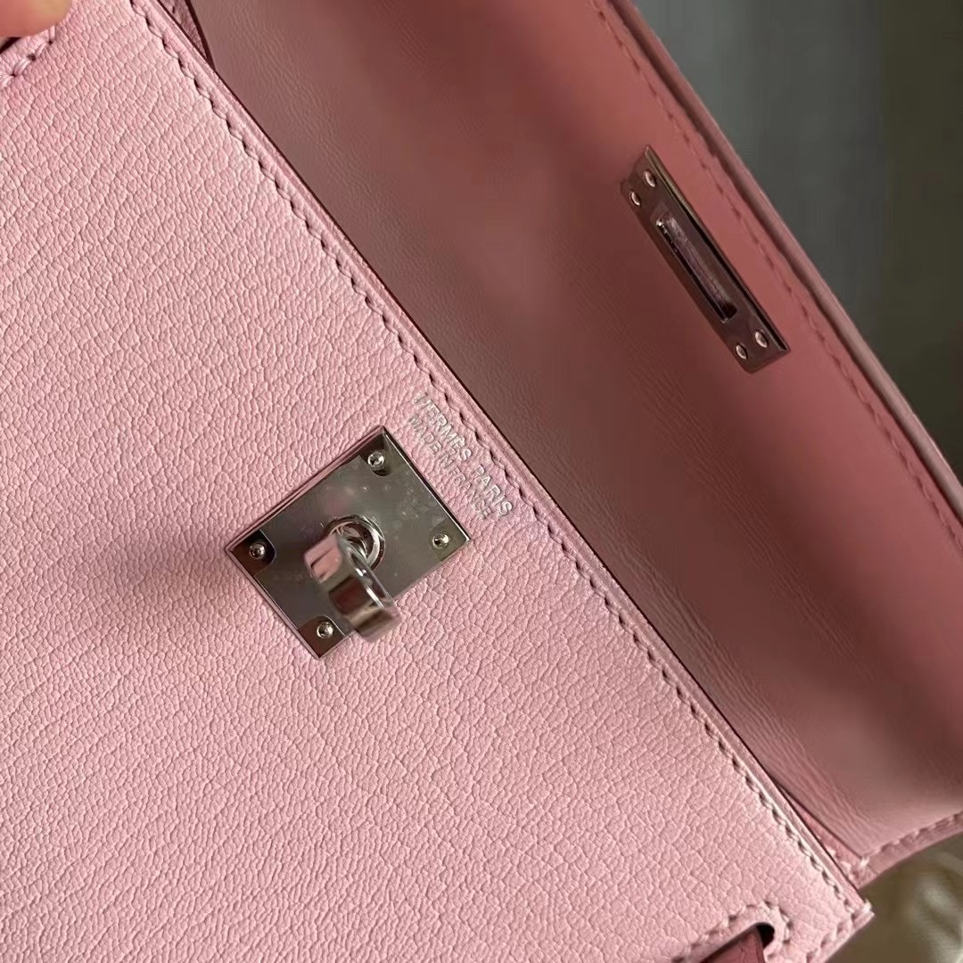 Dubai hm KL Mini 二代 Chèvre 山羊皮 3Q rose sakura 樱花粉 银扣