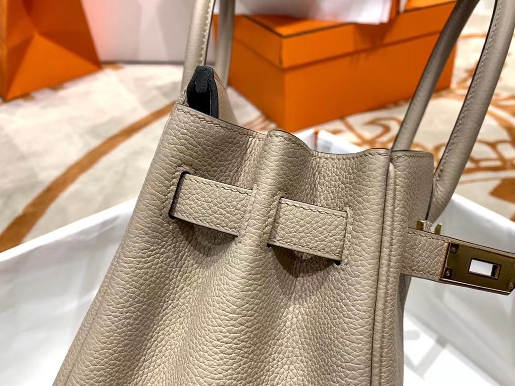 VIP一级品 BK 30cm togo  gris tourterelle 斑鸠灰/金扣 手工缝制