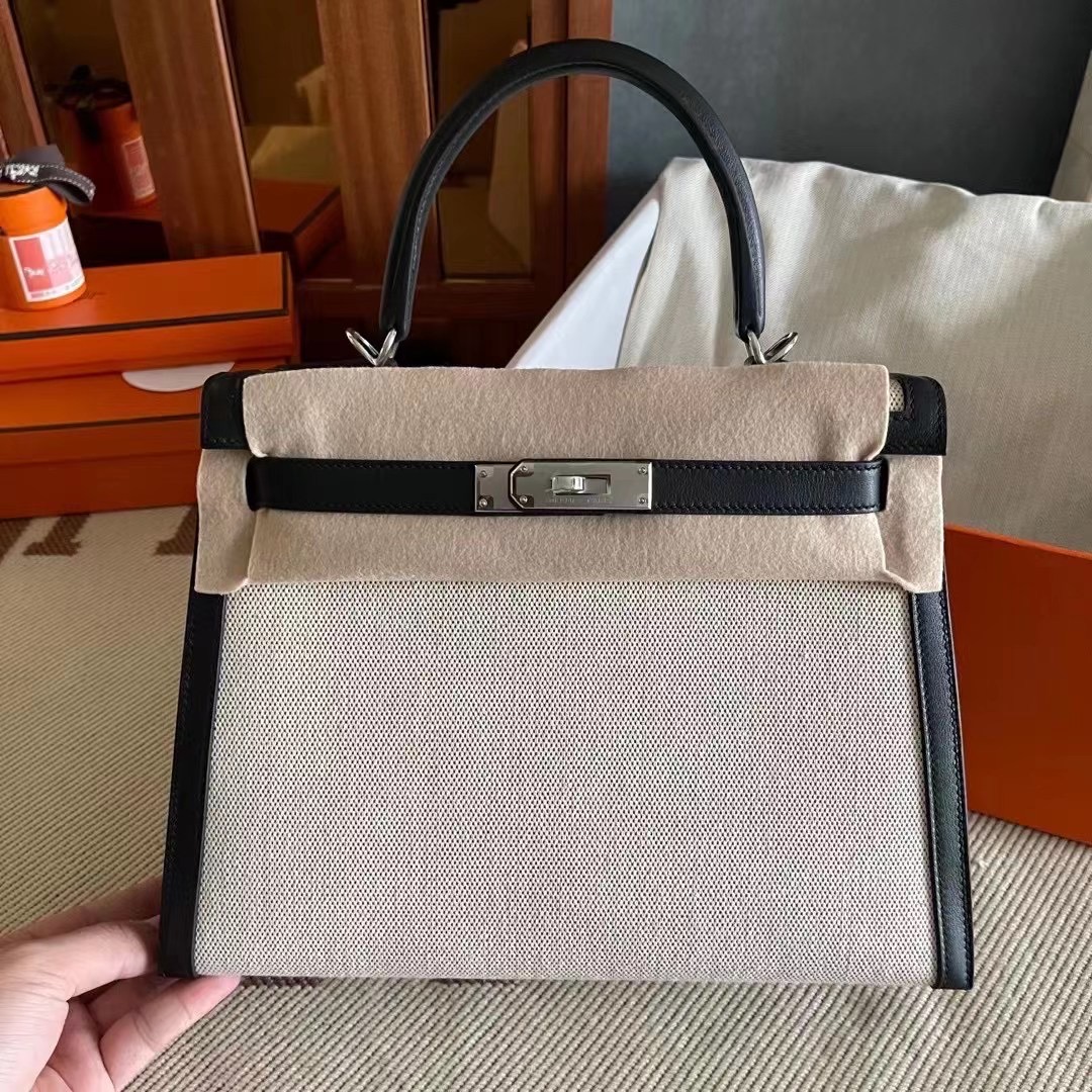 KL 28cm Swift拼帆布  黑银