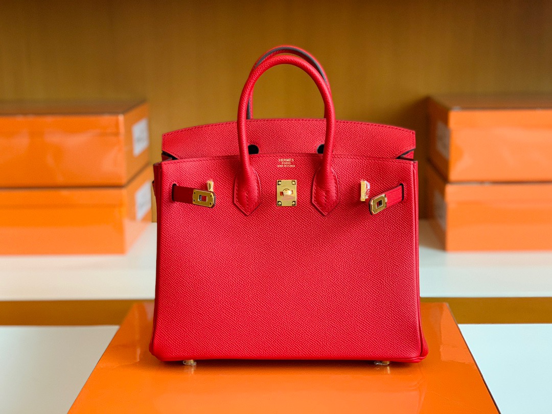 BK 25cm Epsom Q5国旗红 rouge casaque Togo皮 金扣