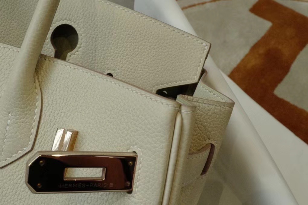 VIP一级品 BK 30cm togo 10 Craie 奶昔白/银扣 手工缝制 臻品鉴赏