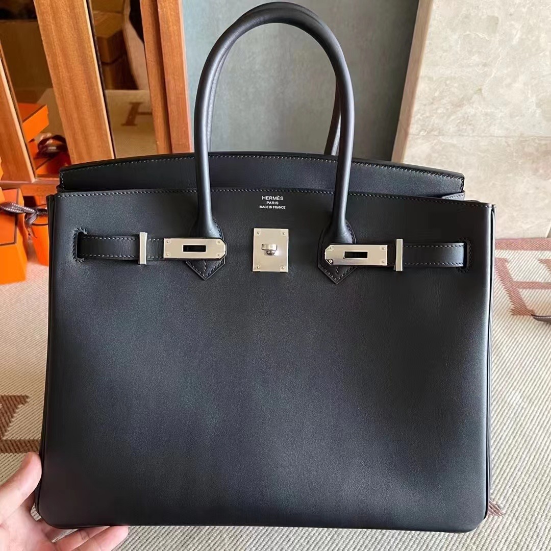 BK35 黑色Jonathan 银扣，89 Noir PHW 一级手工缝制