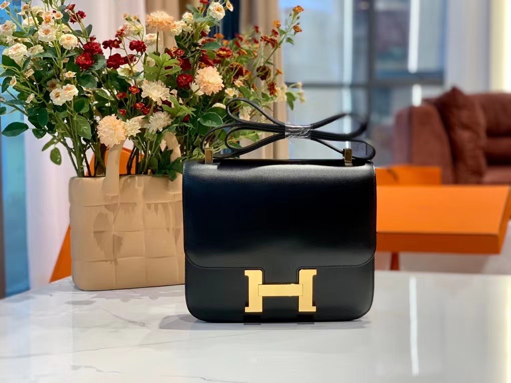 VIP一级品 constance 24cm BOX皮 CK89 Noir 黑色/金扣 代购级品质 现货