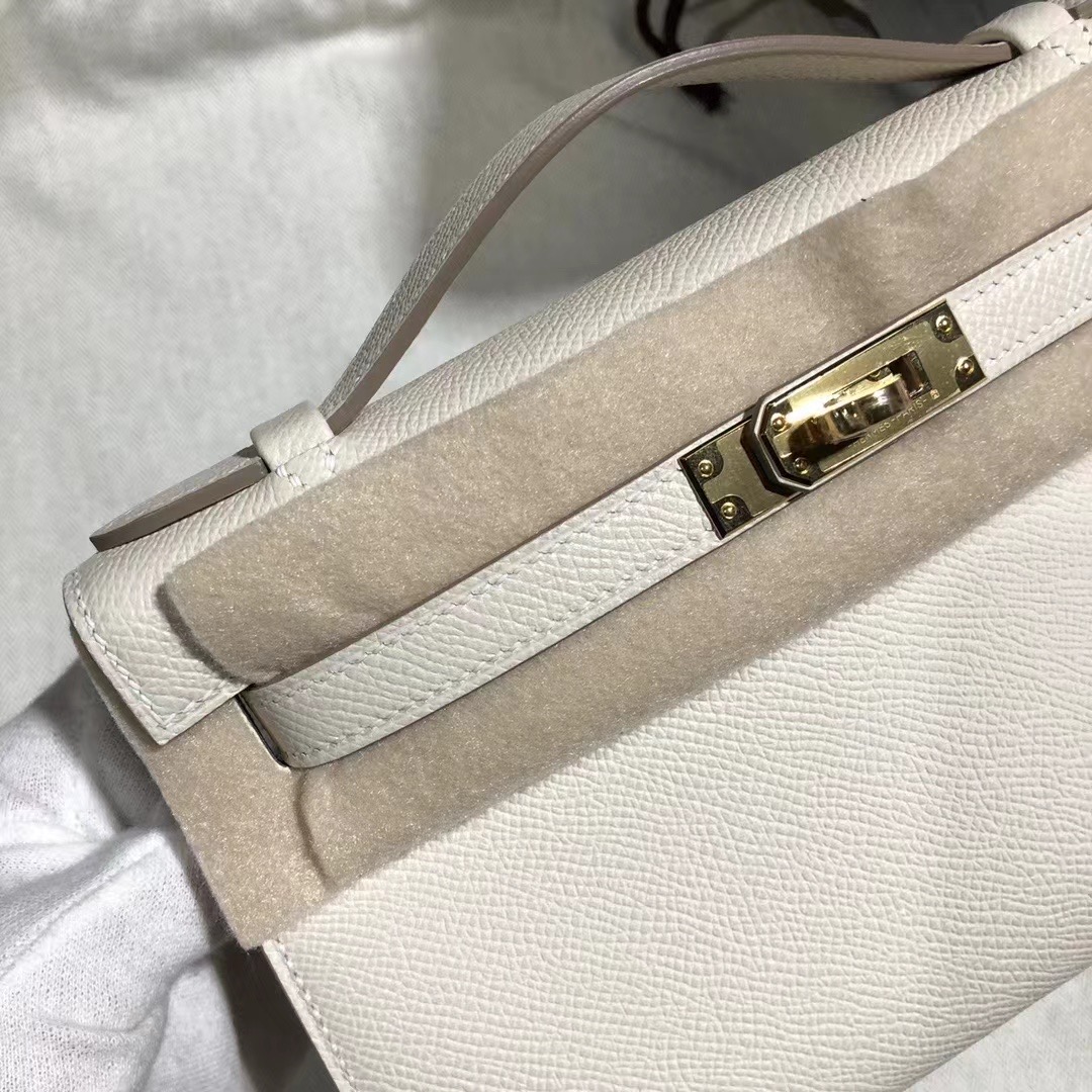 Qatar HM KL Pochette Epsom 10 Craie GHW