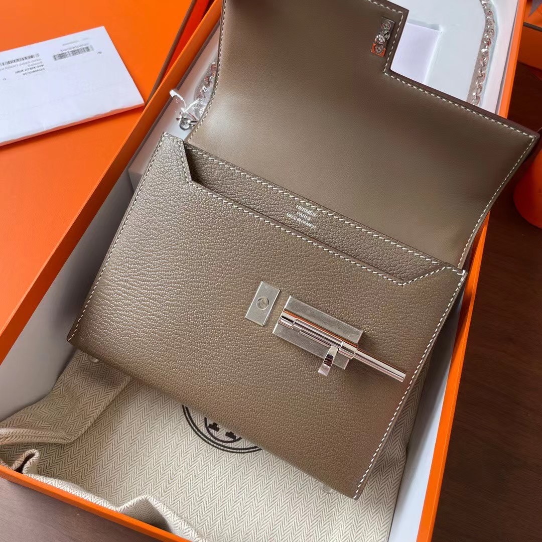 Kuwait hm 现货VR mini 17cm Chèvre 山羊皮 18 etouoe 大象灰银扣