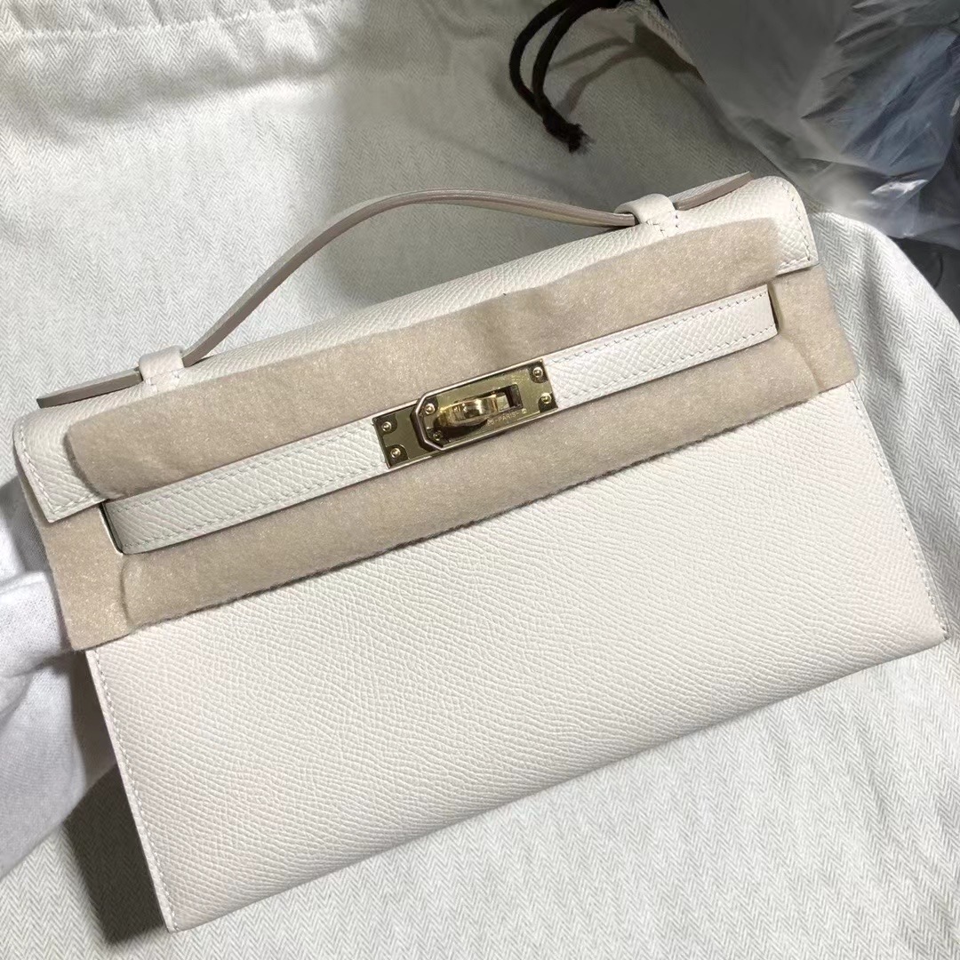 Qatar HM KL Pochette Epsom 10 Craie GHW