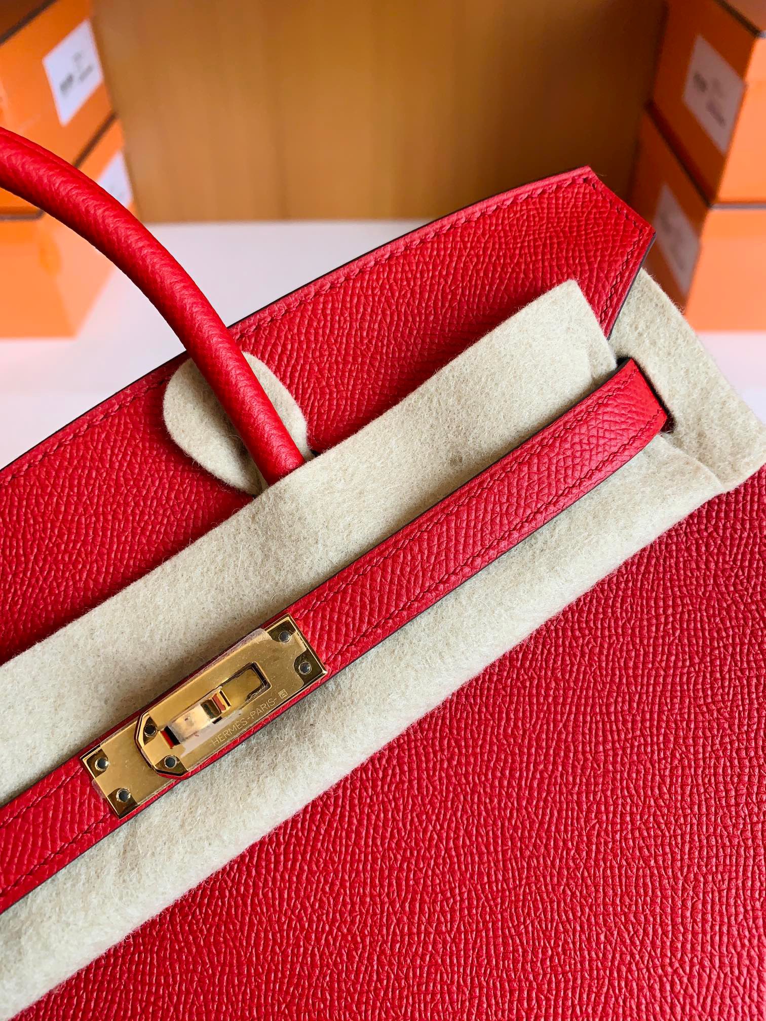 BK 25cm Epsom Q5国旗红 rouge casaque Togo皮 金扣