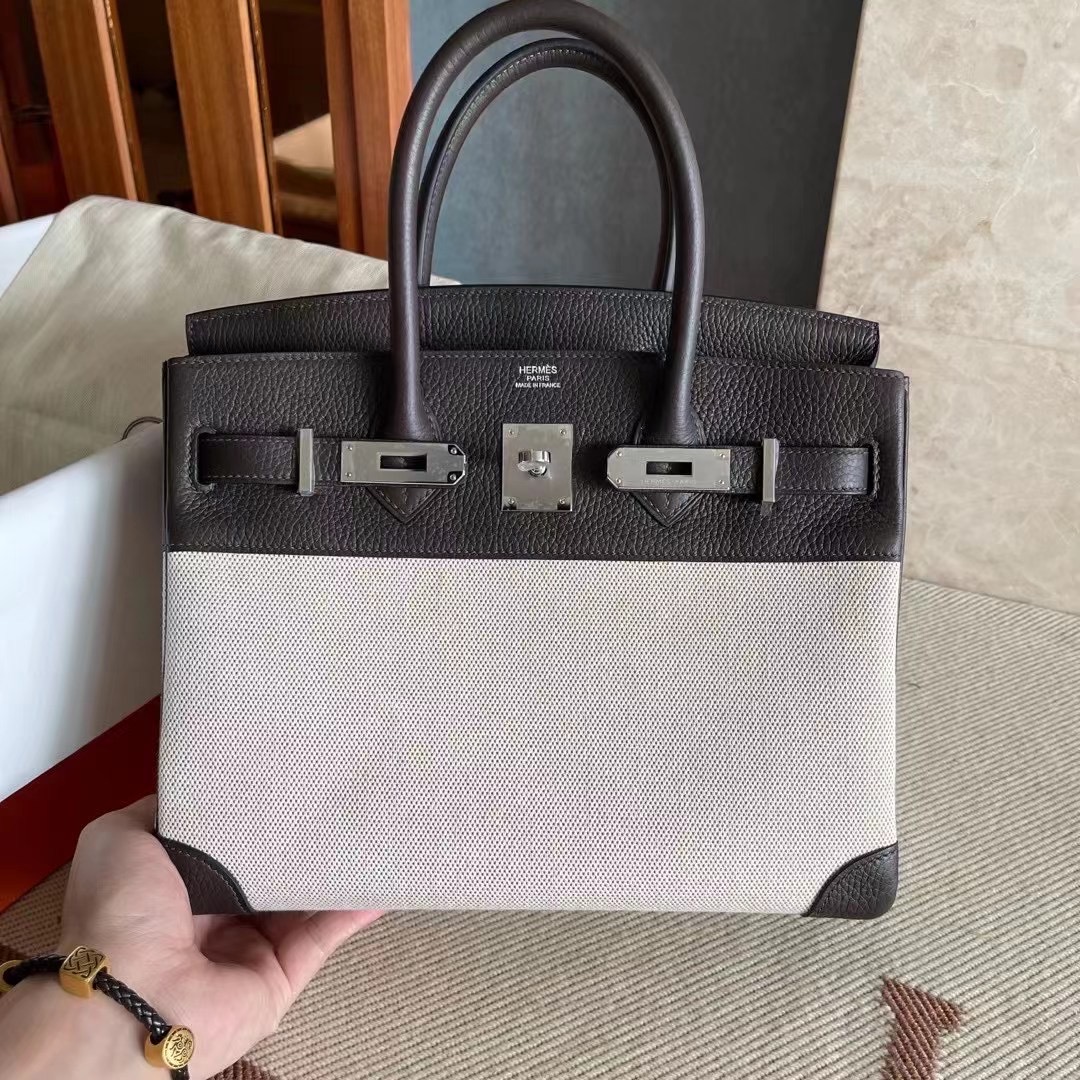 bk  30 TC 皮拼帆布  乌木色  银