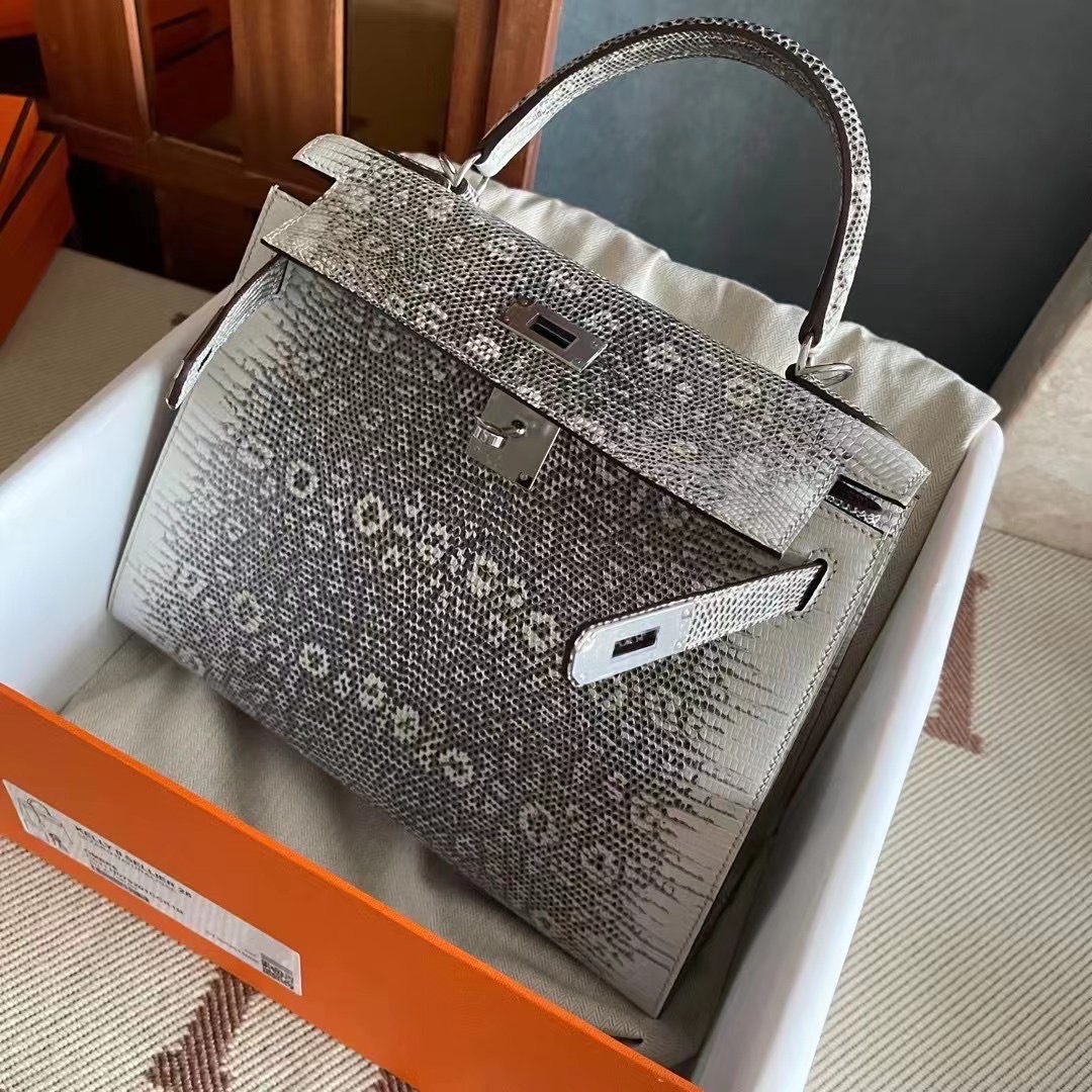 KL 28 蜥蜴皮  lizard 1B 自然色  银