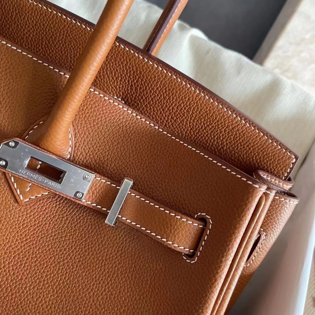 Canada Australia HM BK 35cm Barenia Faubourg Leather 马鞍皮 荔枝纹 CK37 Gold 金棕色 福宝皮爱马仕 接受定制