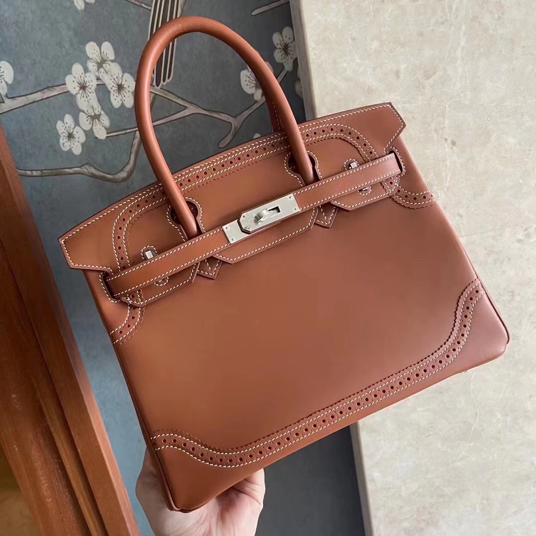 Kuwait HM BK  30 蕾丝款  马鞍皮  银