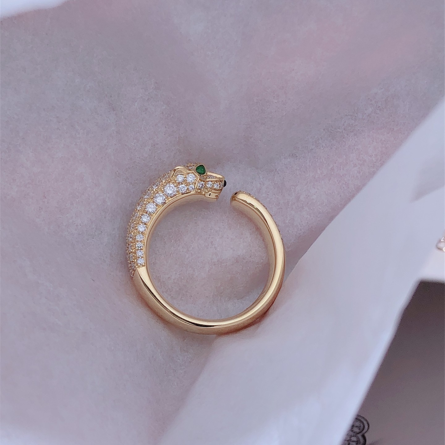 Rings 750 Gold 窄版豹子戒指  18k金镶嵌天然钻石 喜欢的来订