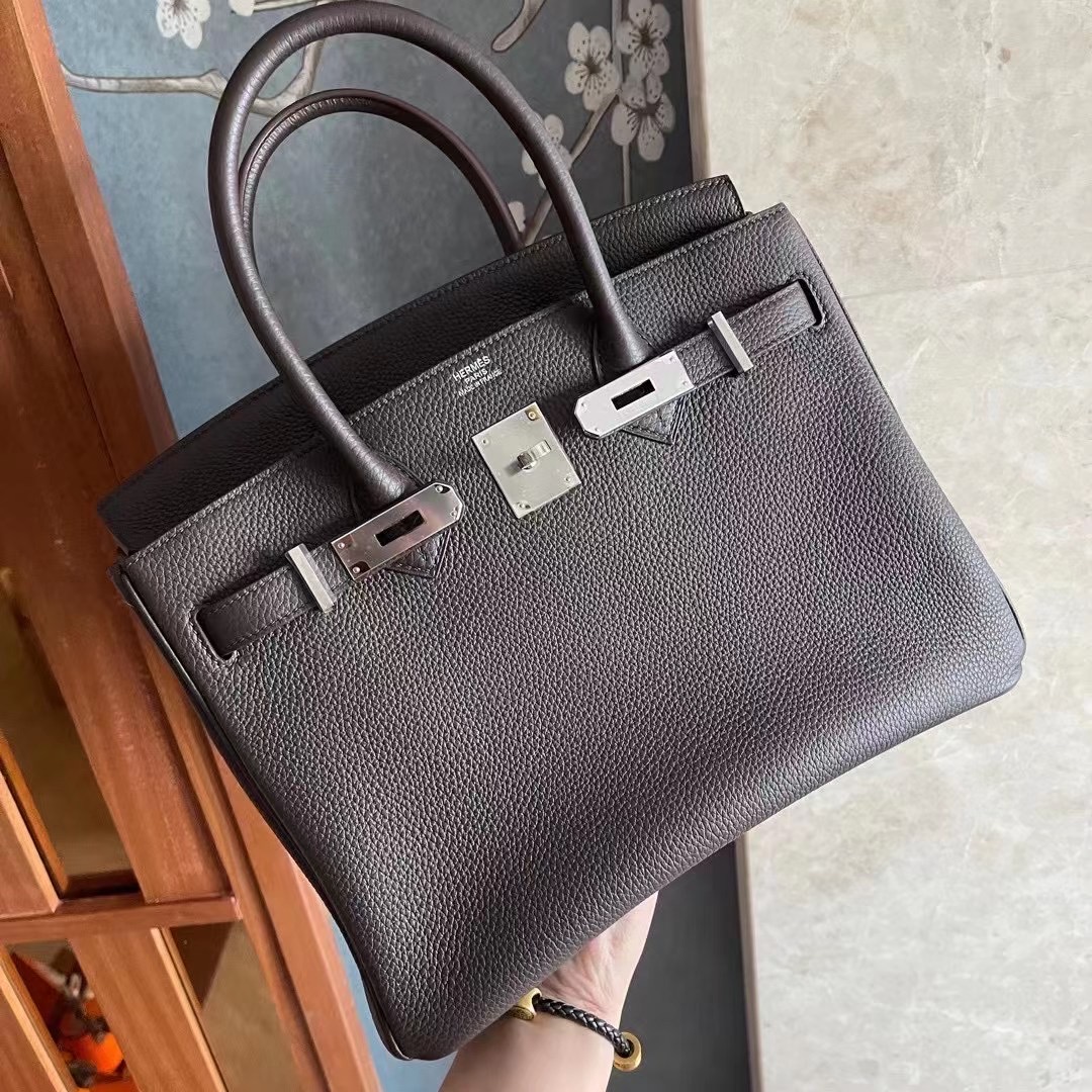 Expo 2020 dubai hm bk 30 togo皮 乌木色 银扣 Barenia Faubourg 福宝马鞍皮 46 Ebene