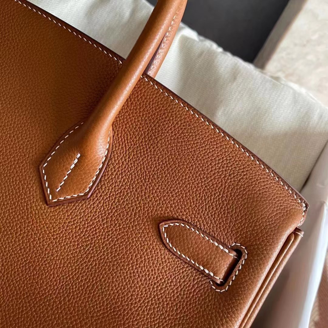 Canada Australia HM BK 35cm Barenia Faubourg Leather 马鞍皮 荔枝纹 CK37 Gold 金棕色 福宝皮爱马仕 接受定制
