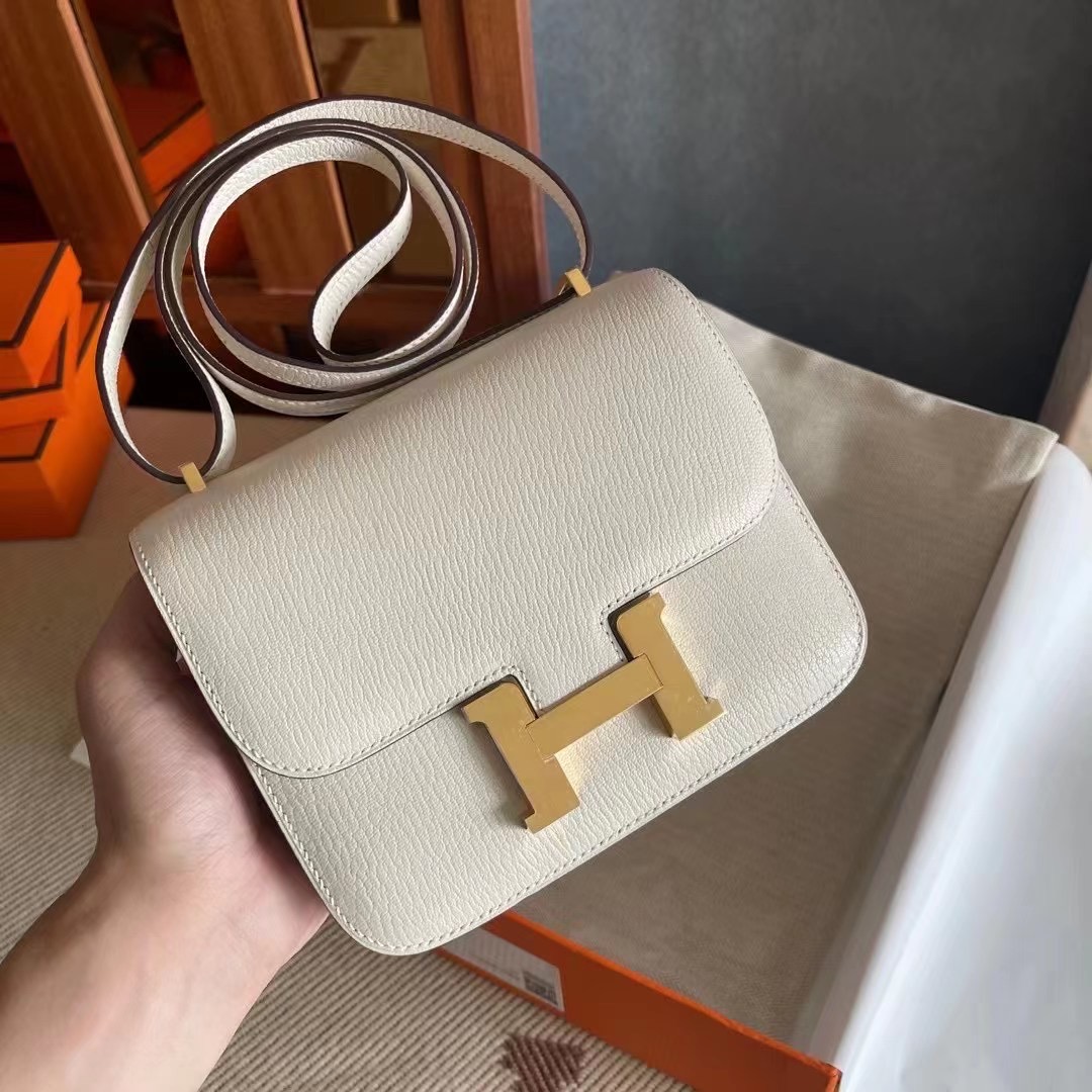 Kuwait hm constance  19 Chevre 山羊皮  i2 nata 奶油白  金 gold hardware