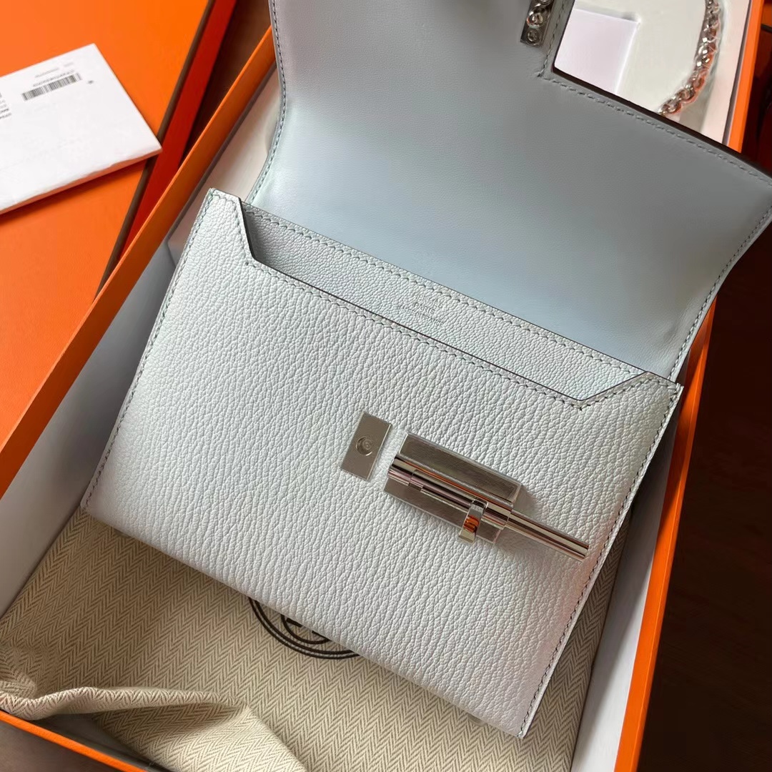 现货VR mini 17cm Chèvre 山羊皮 T0雾霾蓝 银扣
