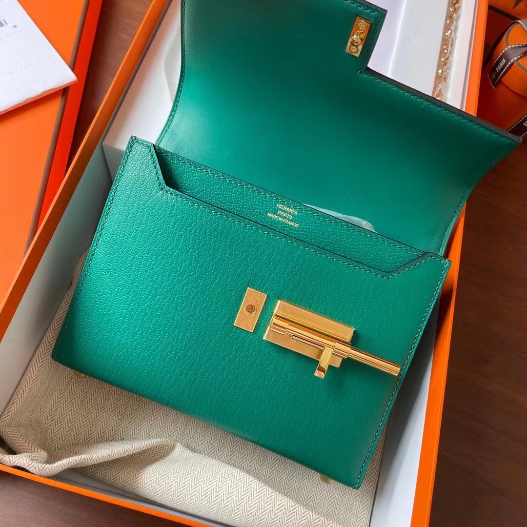 现货VR mini 17cm Chèvre 山羊皮 U4丝绒绿 金扣