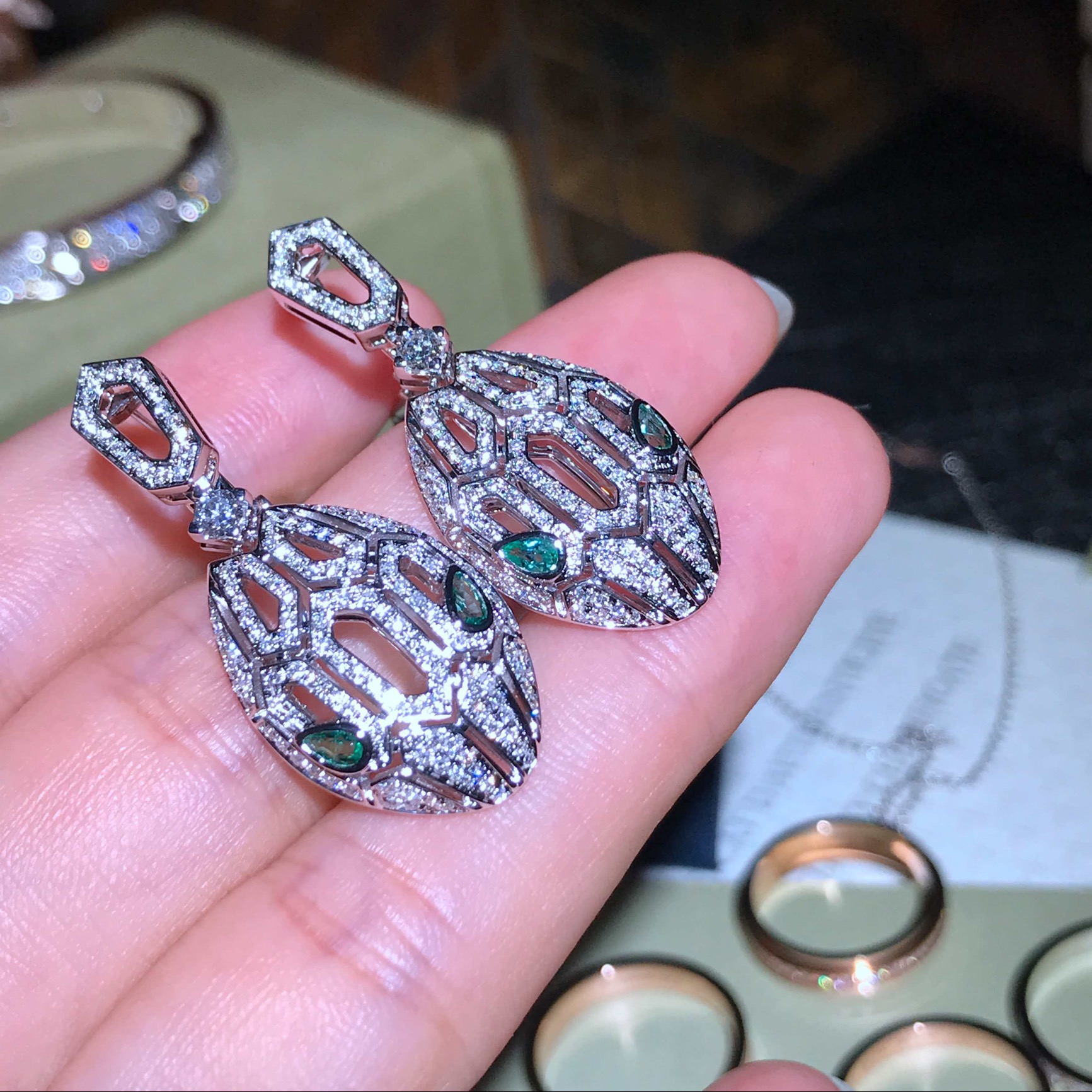 Bvlgari Snake Earrings Diamond