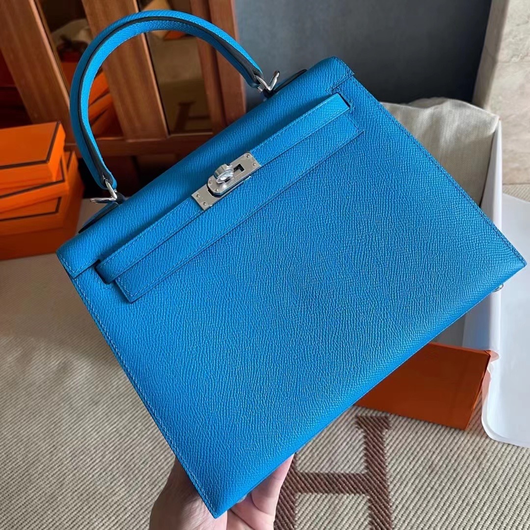 Qatar luxury shop hm KL 25 epsom 0F蓝  Bleu Frida 银